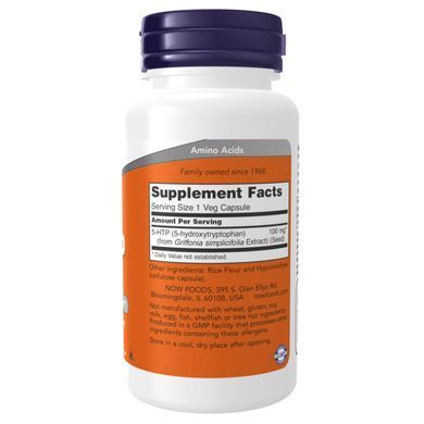 5-HTP 100mg - 60 vcaps Now Foods