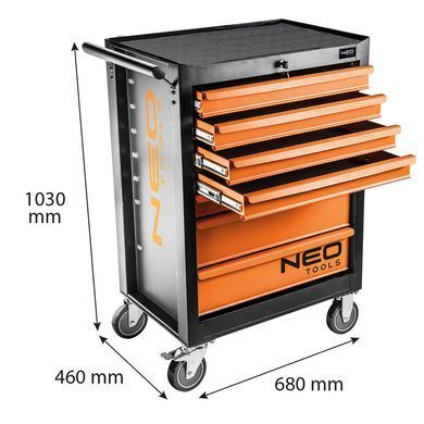 Шафа для інструментів NEO TOOLS 7 ящиків + 129 інструментів, артикул 84-222-9 84-222-9 фото