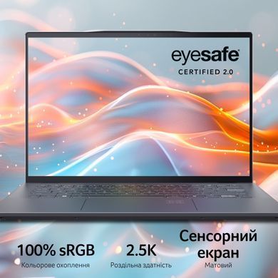 Acer Ноутбук Swift 14 AI SF14-11 14.5" WQXGA IPS, Quallcomm X1P-64-100, 16GB, F1TB, UMA, Win11, сірий (382400) NX.KZXEU.001 фото