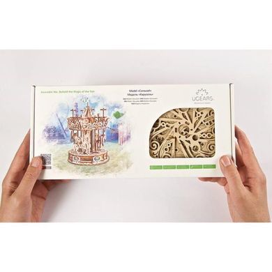 Деревянный механический 3D конструктор Ugears Карусель (70129) dt_93604 фото