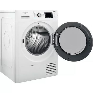 Whirlpool Сушильна машина тепловий насос, 9кг, A++, 65см, дисплей, люк чорний, білий (379108) FFTM229X2BUA фото