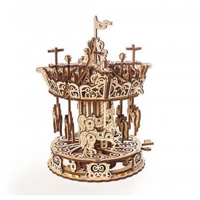 Деревянный механический 3D конструктор Ugears Карусель (70129) dt_93604 фото