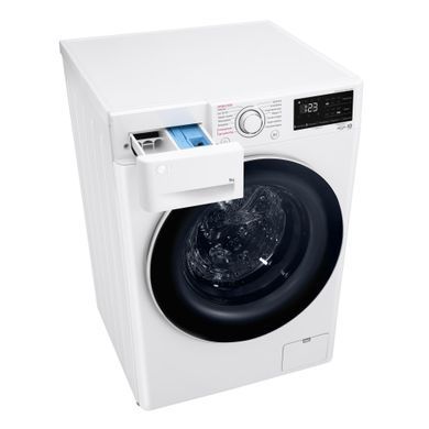 LG Пральна машина фронтальна, 9кг, 1400, A+++, 57см, дисплей, пара, інвертор, білий (355580) F4V3VS0WW фото