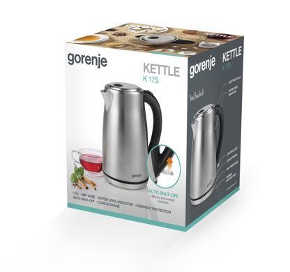 Gorenje Електрочайник 1.7л, метал, нерж (329933) K17S фото