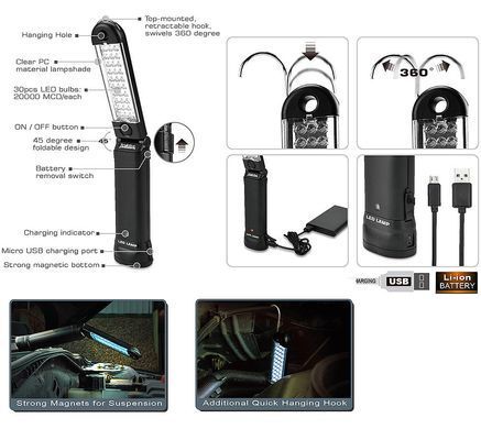 Ліхтар світлодіодний (Micro USB 5V) TOPTUL JJAT0105 JJAT0105 фото