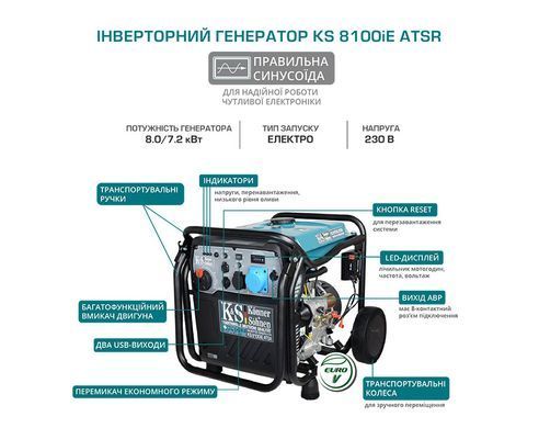 Инверторный генератор KS 8100iE ATSR KS 8100iE ATSR фото
