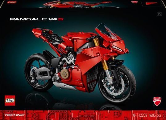 Конструктор LEGO Technic Мотоцикл Ducati Panigale V4 S 1603 деталі (42202)