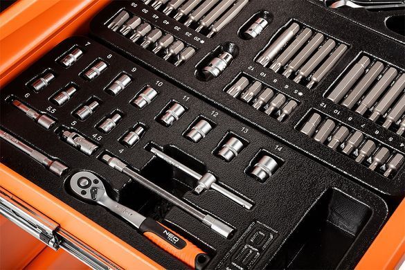 Шафа для інструментів NEO TOOLS 7 ящиків + 129 інструментів, артикул 84-222-9 84-222-9 фото