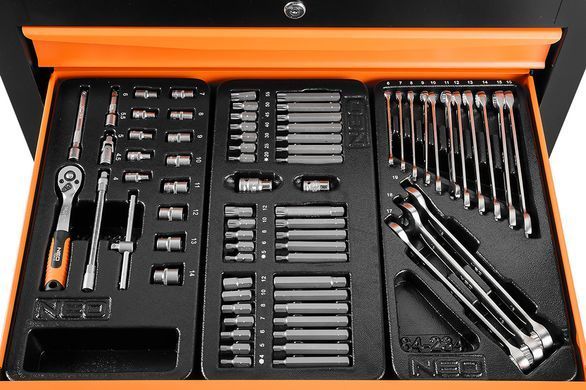 Шафа для інструментів NEO TOOLS 7 ящиків + 129 інструментів, артикул 84-222-9 84-222-9 фото
