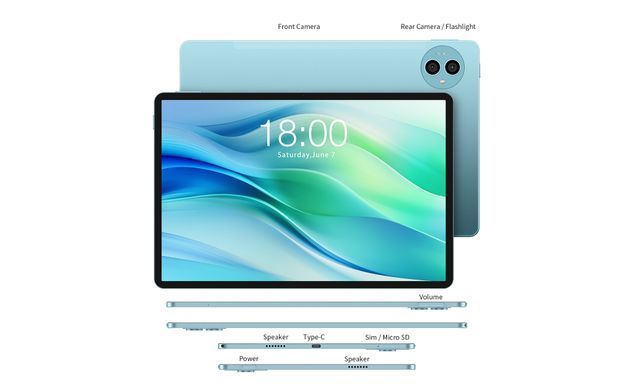 TECLAST Планшет P50 11" 6ГБ, 128ГБ, LTE, 8000мА&bull;ч, Android, голубой 6940709686232 фото