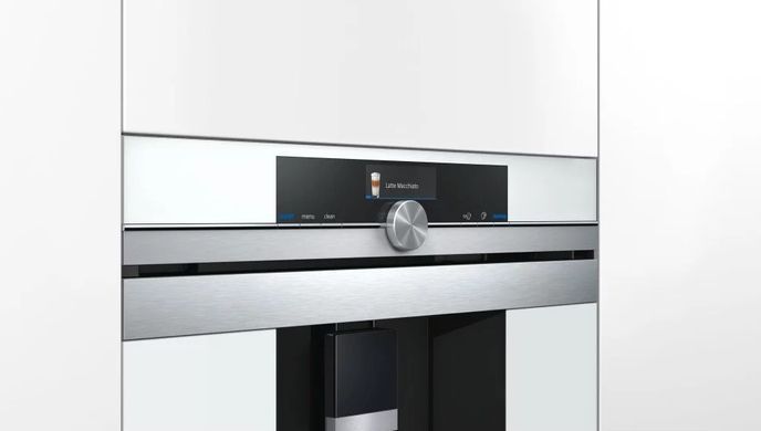 Siemens Кофемашина встраиваемая, 2.4л, зерно+мол., автомат.капуч, LED-дисплей, авторецептов -30, белый CT718L1W0 фото