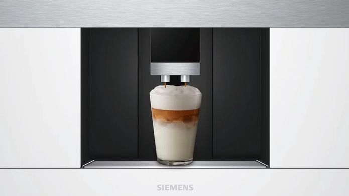 Siemens Кофемашина встраиваемая, 2.4л, зерно+мол., автомат.капуч, LED-дисплей, авторецептов -30, белый CT718L1W0 фото