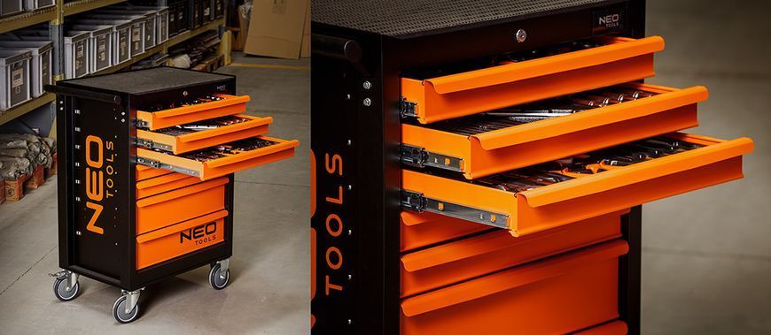 Шафа для інструментів NEO TOOLS 7 ящиків + 129 інструментів, артикул 84-222-9 84-222-9 фото