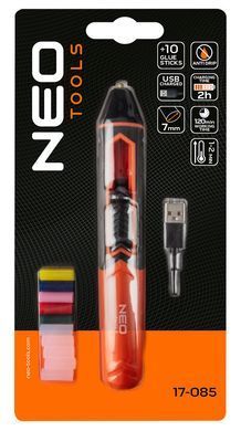 Ручка для гарячого клею акумуляторна NEO TOOLS 17-085, USB, 2000 мАг 17-085 фото