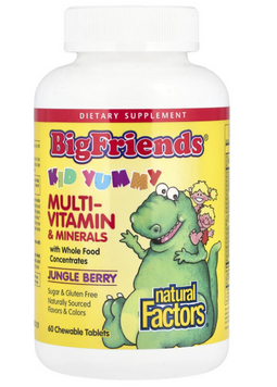 Big Friends Chewable Multi-Vitamin & Minerals, Мультивітаміни, 60 таблеток
