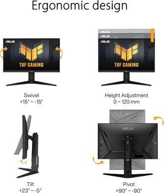Монітор Asus 27" TUF Gaming VG279QL3A 2xHDMI, DP, MM, IPS, 180Hz, 1ms, sRGB 125%, AdaptiveSync, Pivot, HDR400 (387519) 90LM09H0-B01170 фото