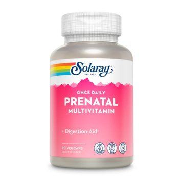 Мультивитамины для беременных Solaray Once Daily Prenatal 90 вегетарианских капсул