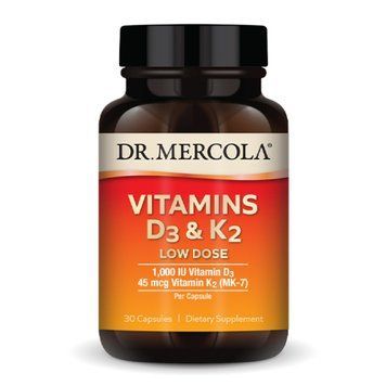 Вітаміни D3 та K2 (Низьке дозування) Dr. Mercola Vitamins D3 & K2 Low Dose 30 капсул