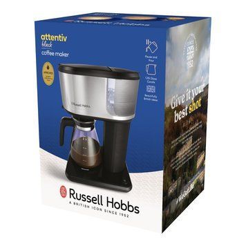 Кофеварка Russell Hobbs Attentiv, 1.25л, молотая, черно-серебряный 26840-56 26840-56 фото