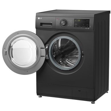LG Стиральная машина фронтальная, 7кг, 1200, A+++, 44см, дисплей, пар, инвертор, черный F2J3HS8J фото