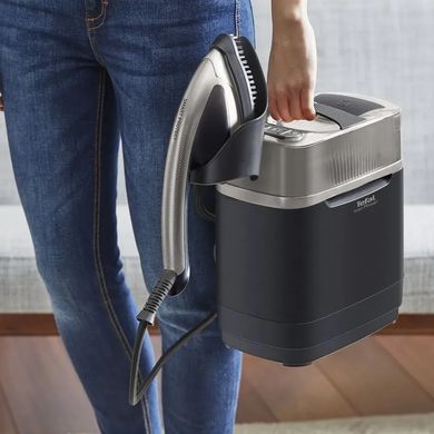Прасувальна система Tefal IXEO Power, 2170Вт, 1100мл, паровий удар -350гр, постійна пара - 100гр, з дошкою для прасування, нерж. сталь, чорно-сірий (392677) QT2028F0 фото