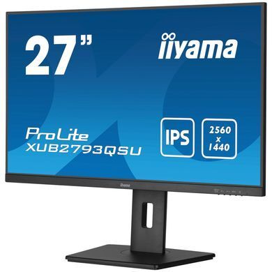27" 16:9 IPS РК монітор, 2560х1440, 1 мс (MPRT), 100 Гц, Adaptive Sync, 1xHDMI/1xDP/2xUSB 3.2, SP 2х IIYAMA XUB2793QSU-B7 3728850 фото