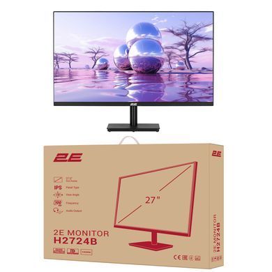 2E Монітор 27" H2724B D-Sub, HDMI, DP, IPS, 2560x1440, 100Hz, FreeSync (377111) 2E-H2724B-01.UA фото