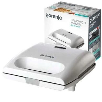 Gorenje Міні-гриль SM701GCW/700 Вт/антипригарні пластини/білий (350735) SM701GCW фото