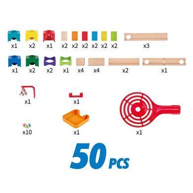 Конструктор-лабиринт Hape Marble Run Множество дорожек 50 эл. (E1102) dt_14982 фото