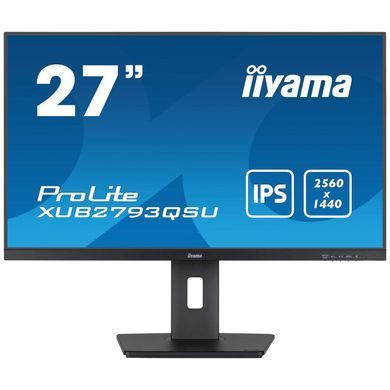27" 16:9 IPS РК монітор, 2560х1440, 1 мс (MPRT), 100 Гц, Adaptive Sync, 1xHDMI/1xDP/2xUSB 3.2, SP 2х IIYAMA XUB2793QSU-B7 3728850 фото