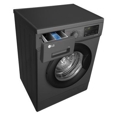 LG Стиральная машина фронтальная, 7кг, 1200, A+++, 44см, дисплей, пар, инвертор, черный F2J3HS8J фото