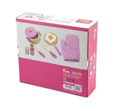 Дитячий кухонний набір Viga Toys Іграшковий посуд із дерева рожевий (50116) dt_542 фото