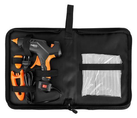 Клейовий пістолет Neo Tools 17-100 11 мм 60/100 Вт + 12 стрижнів і чохол 17-100 фото