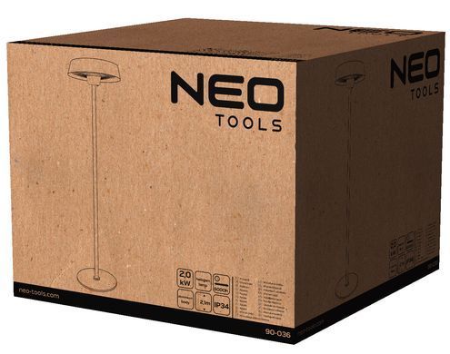 Напольный инфракрасный обогреватель-торшер Neo Tools 90-036 2000вт IP34
