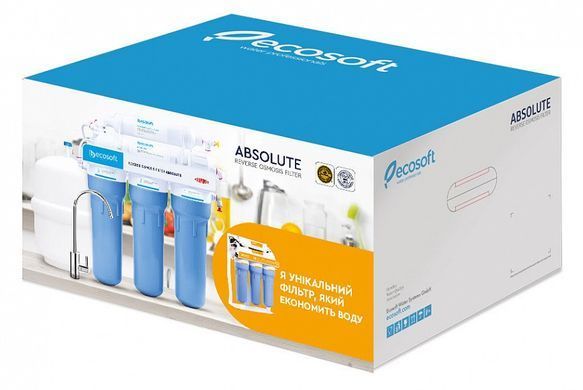 Фильтр обратного осмоса Ecosoft Absolute с минерализатором, мембрана 75gpd DuPont, дренаж 1:1