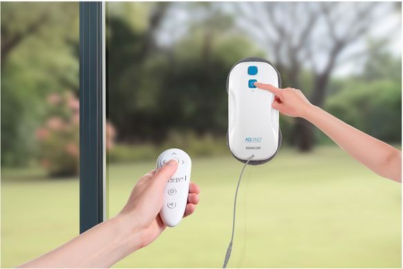 Робот-пилосос для вікон Sencor, 3000Па, вода -0.06л, вологе прибирання, від мережі, білий (377712) SRW6010WH фото