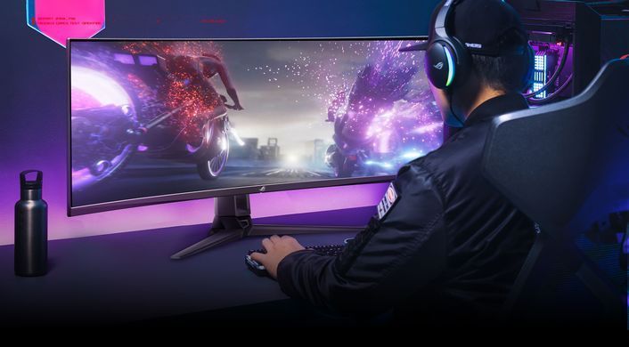 ASUS Монитор 49" ROG Swift PG49WCD HDMI, DP, USB-C, 4xUSB, MM, OLED, 5120x1440, 32:9, 144Hz 90LM09C0-B01970 фото