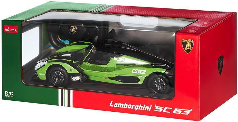 Машинка Rastar Lamborghini SC63 LMDH 1:14 Зеленый