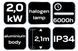 Напольный инфракрасный обогреватель-торшер Neo Tools 90-036 2000вт IP34